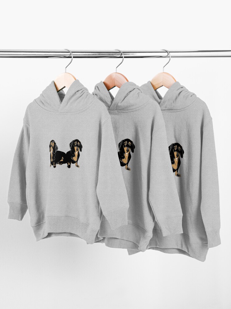 Alternate view of Two Dachshund Puppies Colour Vector Toddler Pullover Hoodie