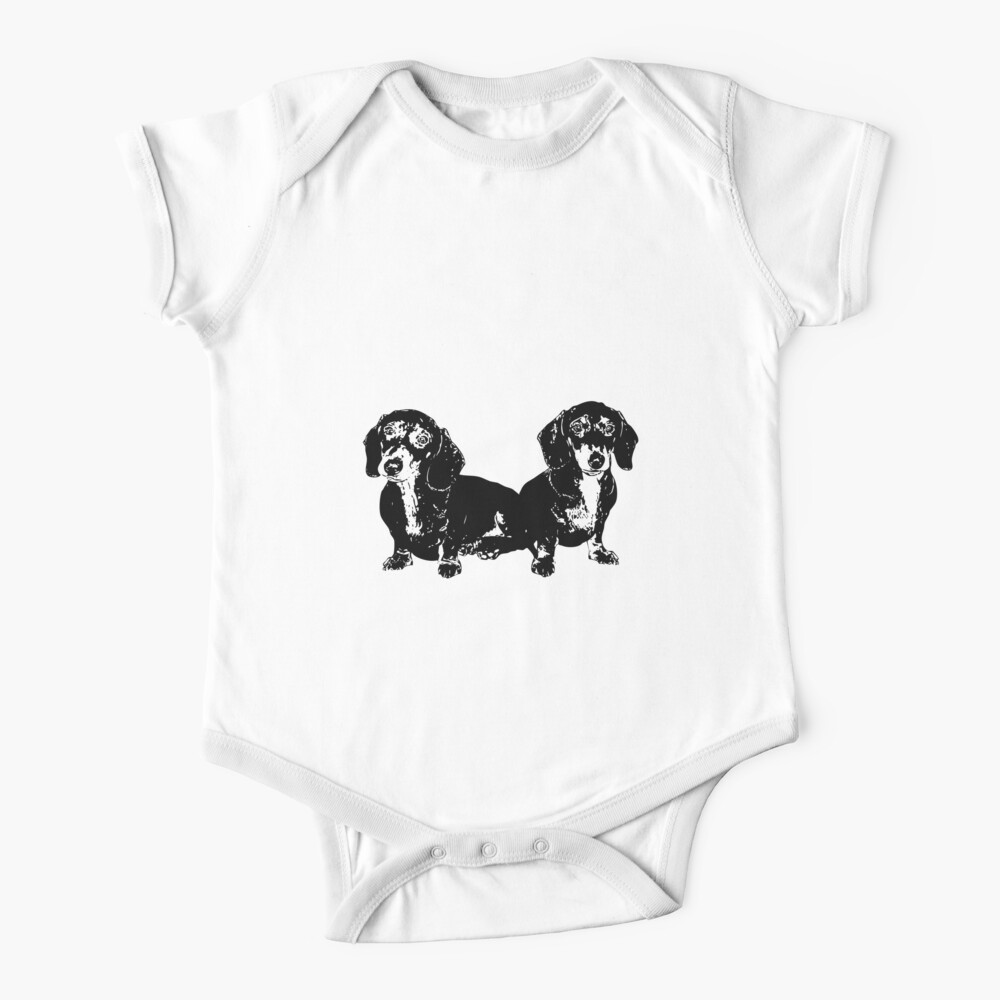 Two Dachshund Puppies Baby One-Piece