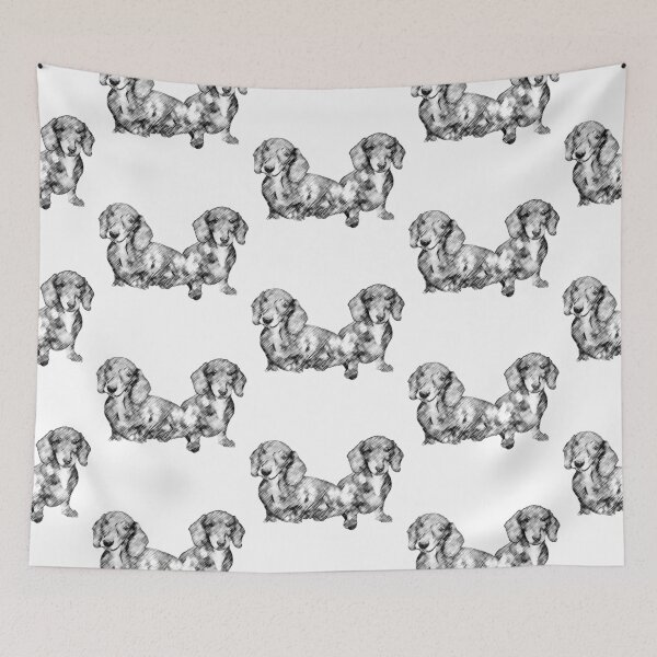 Item preview, Two Dachshund Puppies Line Drawing Style designed and sold by tribbledesign.