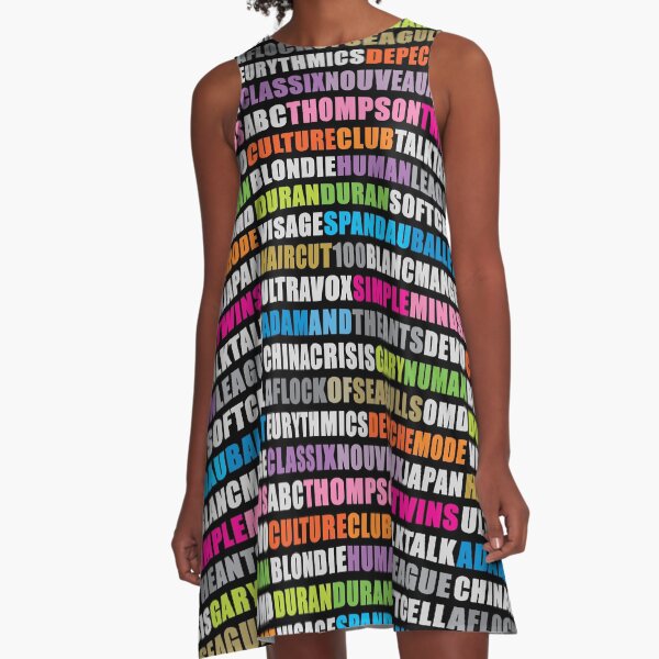 80s new wave music #black A-Line Dress