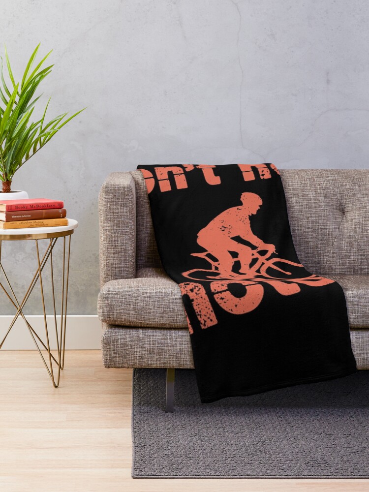 Alternate view of Cycling without motor and battery Throw Blanket