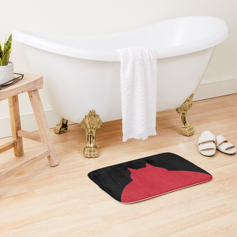 Fat Red Cat Bath Mat