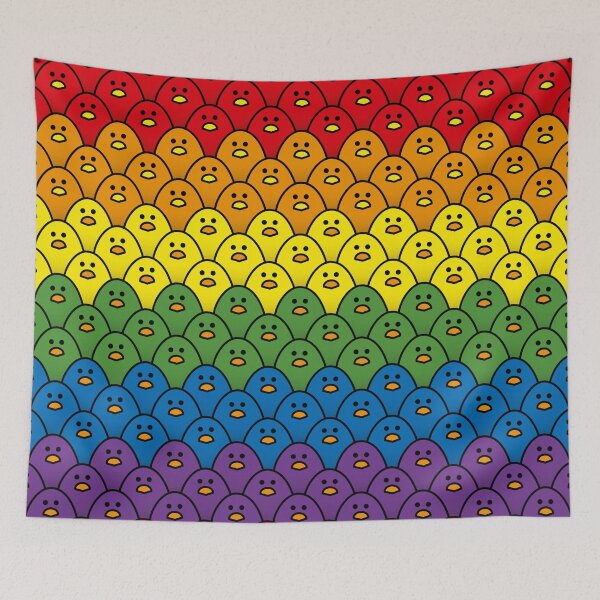 Item preview, Rainbow Coloured Chicks in Horizontal Treble Rows designed and sold by CleverPencil.