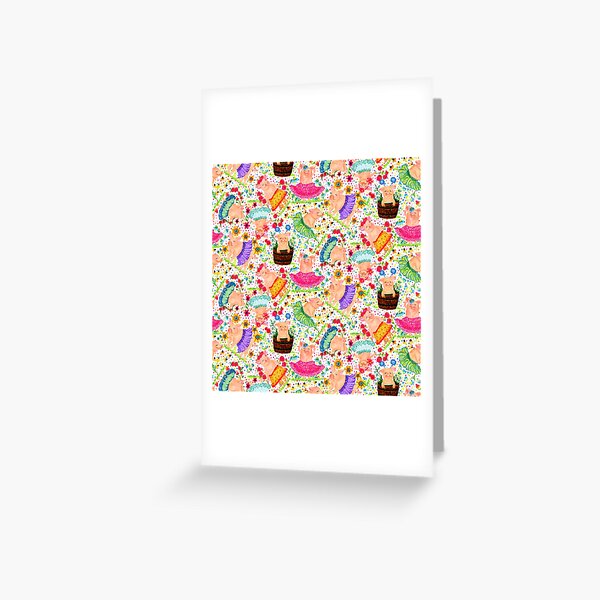 Dancing Pigs Greeting Card