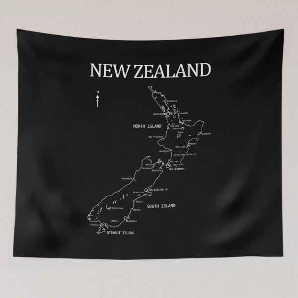 Item preview, NEW ZEALAND MAP designed and sold by Madjack Tees Kiwi SuperStore.