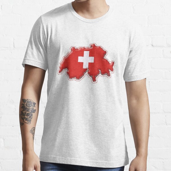 Switzerland Map With Swiss Flag T Shirt For Sale By Havocgirl Redbubble Havocgirl T Shirts 8298