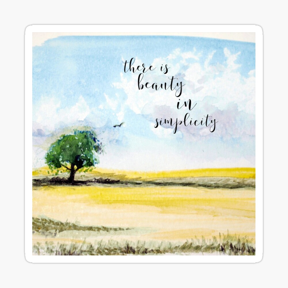 Poster Beaute Dans La Simplicite Citation Aquarelle Par Simple Arts Redbubble
