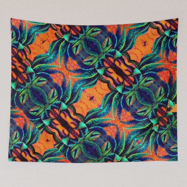 Item preview, TROPICAL ABSTRACT OF BLUE AGAVE CACTUS ORANGE ART, designed and sold by sharlesart.