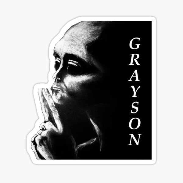 Grayson contemplating Sticker