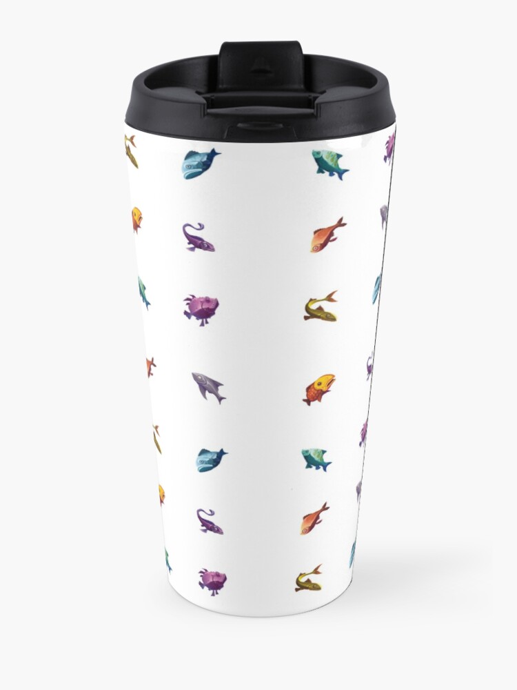Vista alternativa de Taza de viaje Muchos peces (blanco)