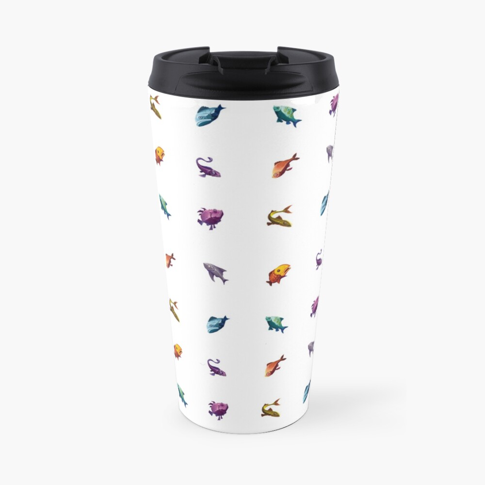 Muchos peces (blanco) Taza de viaje