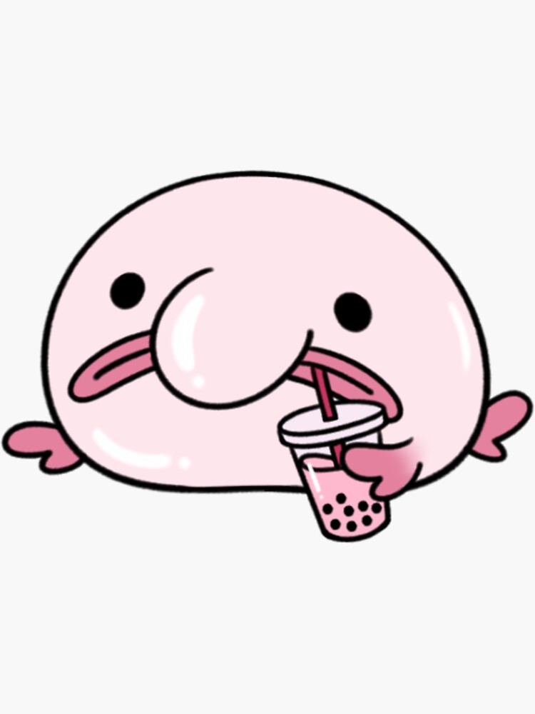 "Boba Blob Fish" Sticker for Sale by jellyblu Redbubble