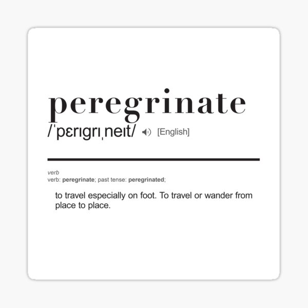 Artikel-Vorschau von Peregrinate - Travel Word Definition - Typography - Wanderlust, designt und verkauft von thingswithlove.