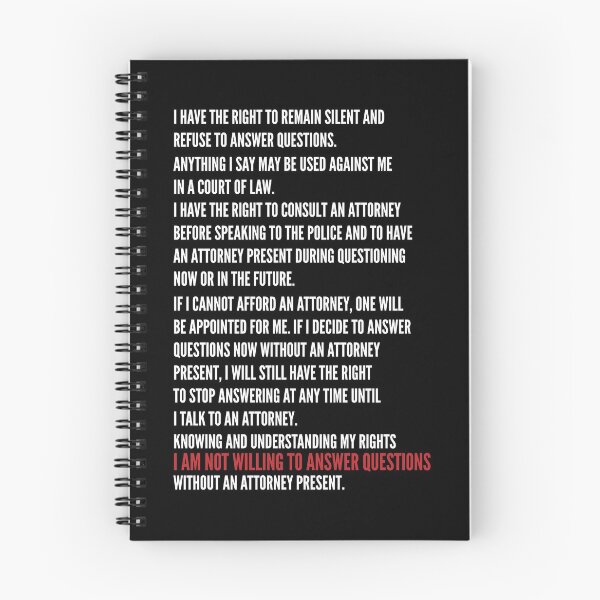Item preview, I have the right to remain silent. Miranda warning design. Protect your rights if you're arrested. designed and sold by Gold Wings Tees.
