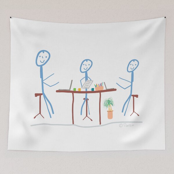 Item preview, Meeting stick figure talk determine team designed and sold by KlareLinie.