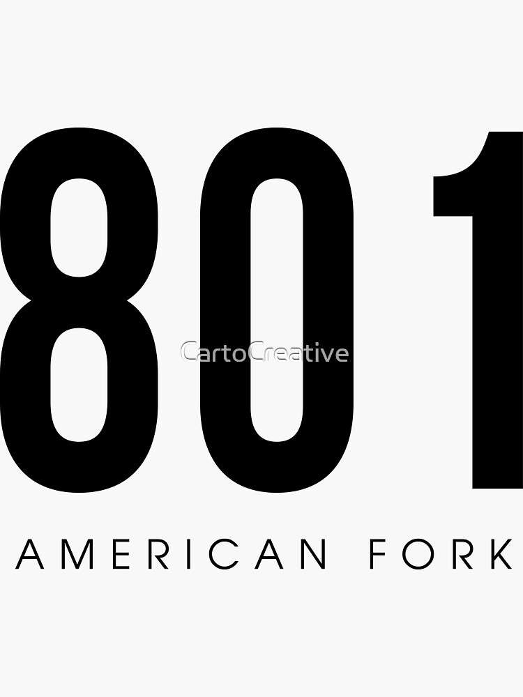 "American Fork, UT 801 Area Code" Sticker for Sale by CartoCreative