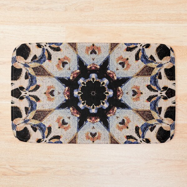 Item preview, Geometric Gothic Mandala Mosaic Rose Clay and Dark Blue designed and sold by jocelynsart.