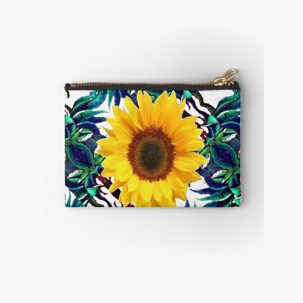 Item preview, WHITE-GREEN TROPICAL PATTERNS YELLOW SUNFLOWER ART,  designed and sold by sharlesart.