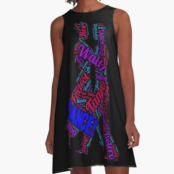 DanceSport Dances Word Art A-Line Dress