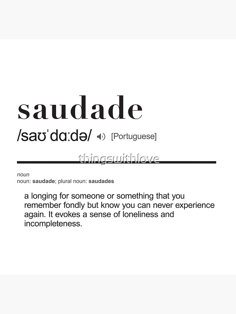 Saudade - Travel Word Definition - Typography - Wanderlust Art Board Print  by thingswithlove