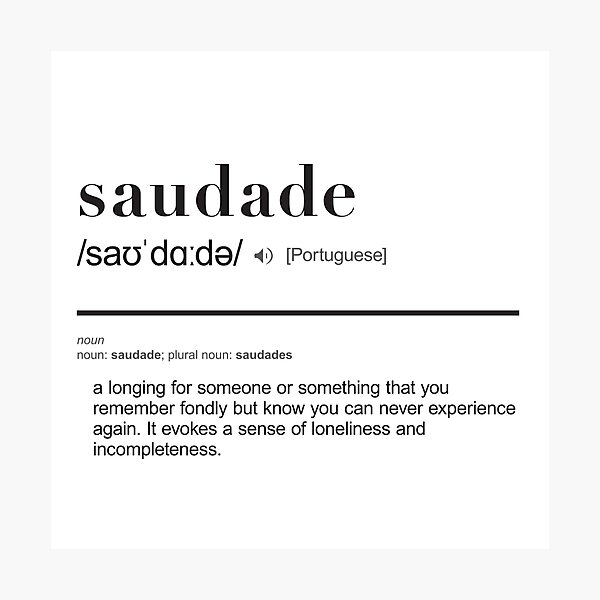 Saudade Definition Recessed Framed Print by Wise Magpie Prints