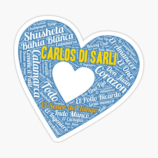 Item preview, I Heart Carlos Di Sarli - El Señor del Tango Word Art Heart designed and sold by infinitetango.
