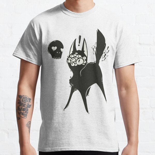 Creepy Cute Many Eyed Cat, Grunge Goth Artwork Classic T-Shirt