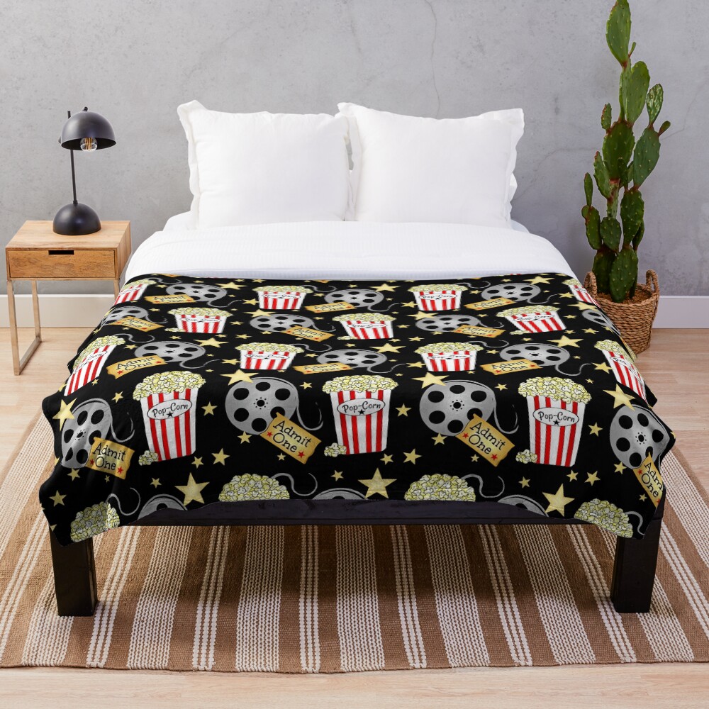 VIP Movie Night / Pop Corn Throw Blanket