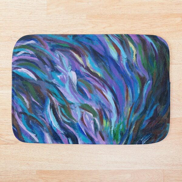 Cascade, Abstract Landscape Art by Courtney Hatcher Bath Mat