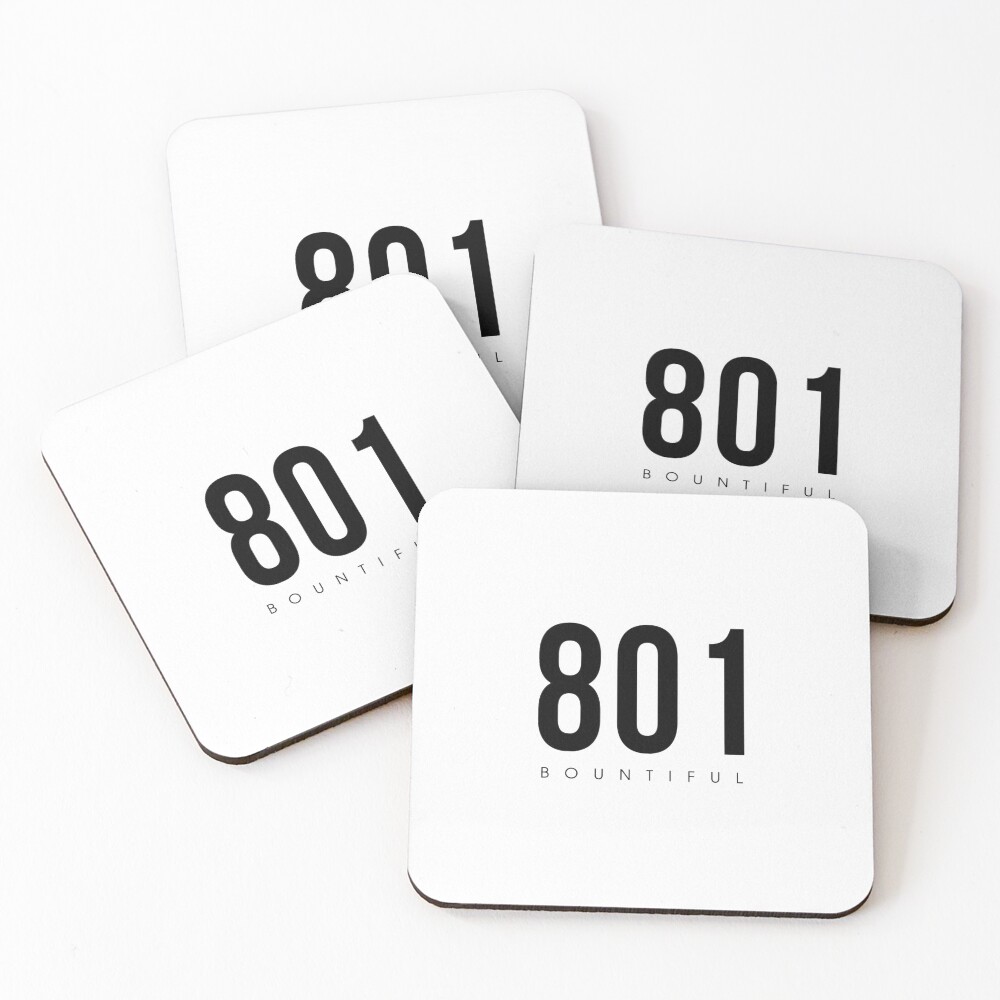 "Bountiful, UT 801 Area Code" Coasters (Set of 4) for Sale by
