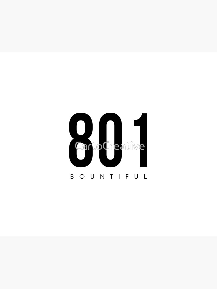 "Bountiful, UT 801 Area Code" Canvas Print for Sale by CartoCreative
