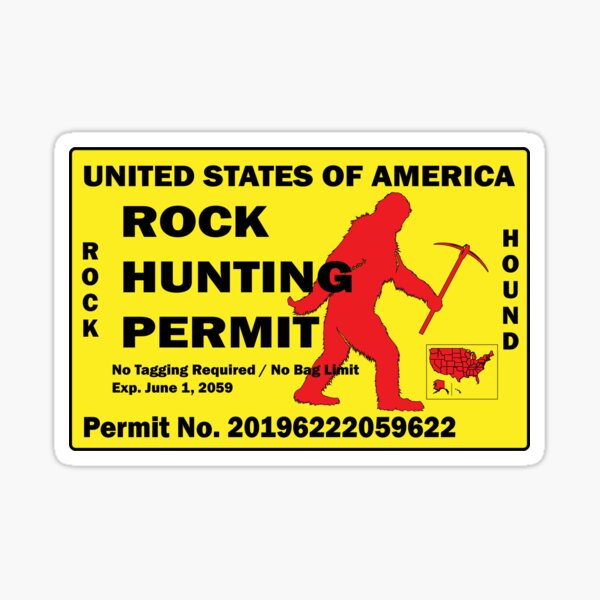 Item preview, Rock Hunting Permit designed and sold by In-Situ.