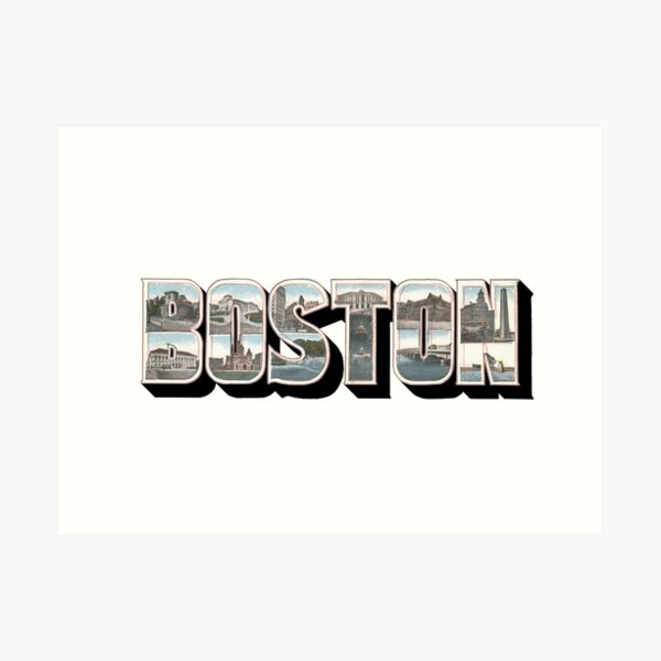 Boston Vintage Big Letter Art Print
