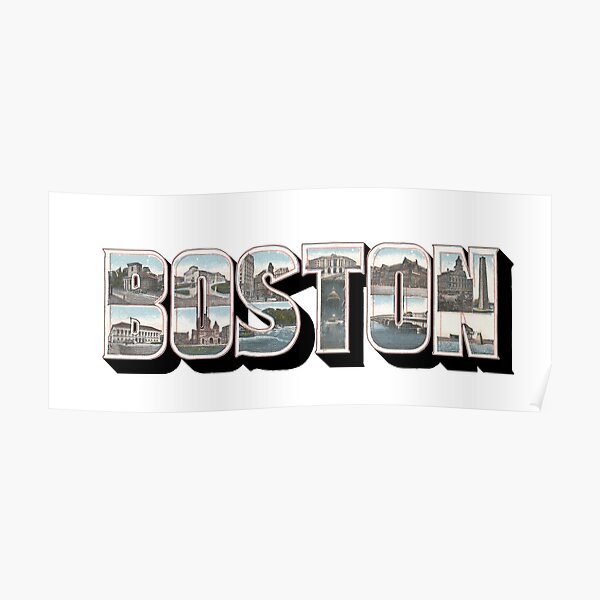 Boston Vintage Big Letter Poster