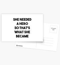 Sie brauchte einen Helden, Empowering, Motivational, Inspiring, Girl Power Postkarten