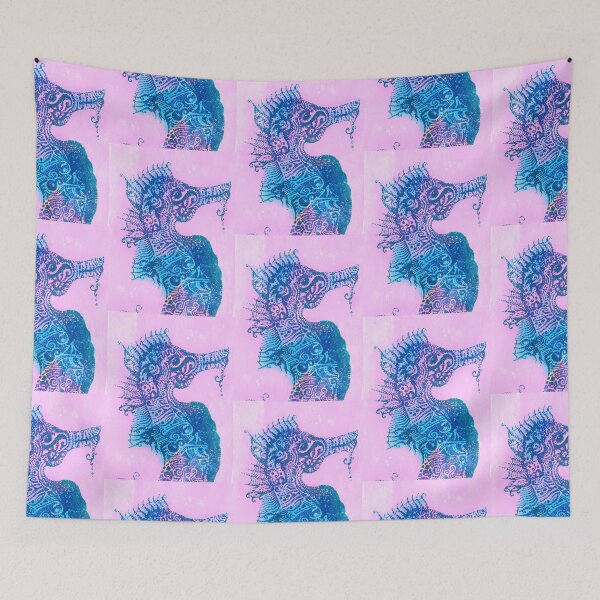 Item preview, Pink and Blue Seahorse Drawing designed and sold by AllisonDelDuca.