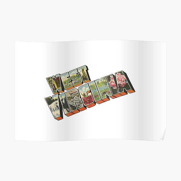 West Virginia Vintage Big Letter Poster
