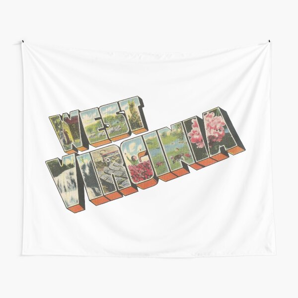 West Virginia Vintage Big Letter Tapestry