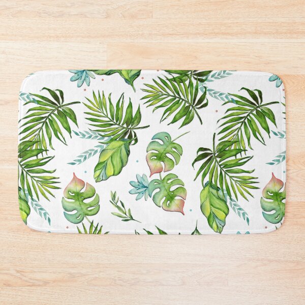 Item preview, Tropical Palm with Blue Flowers Pattern  designed and sold by MaplewoodMerch.