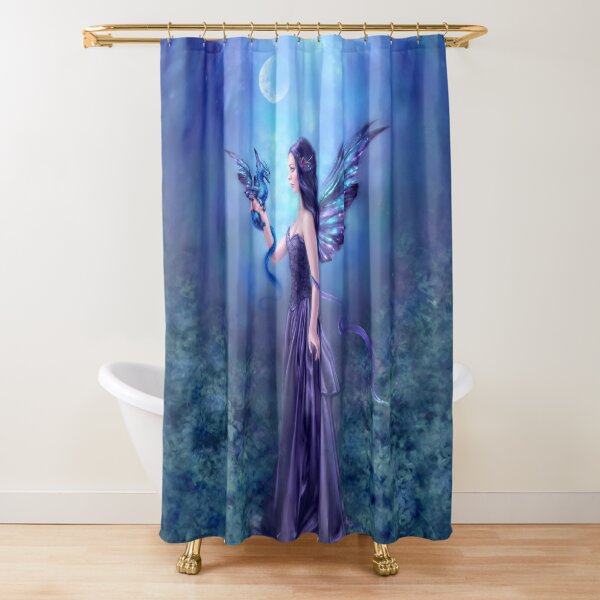 Iridescent Fairy & Dragon Shower Curtain