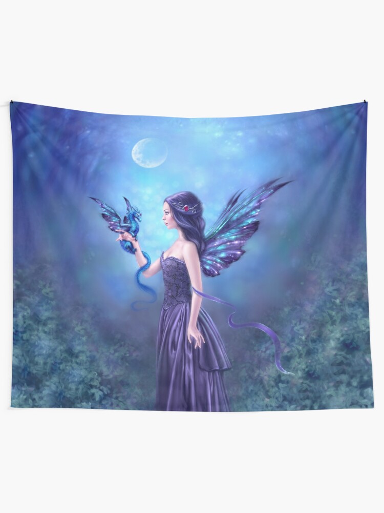 Alternate view of Iridescent Fairy & Dragon Tapestry