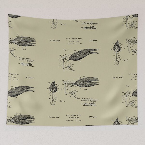 Item preview, US Patent Prints - 1957 Fishing Lure Blueprint designed and sold by MadebyDesign.