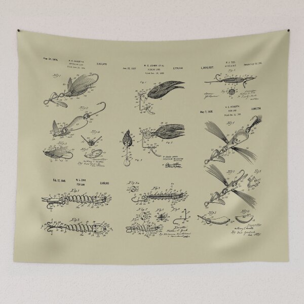 Item preview, Patent Prints Combo - Vintage Fishing Lures Blueprint Art designed and sold by MadebyDesign.