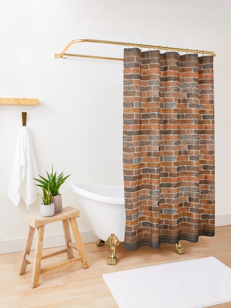 Alternate view of Brick Wall Shower Curtain