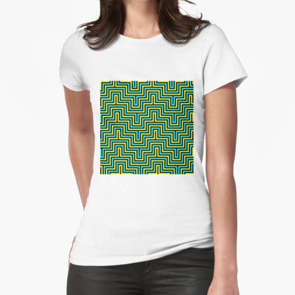 Op art - art movement, short for optical art, is a style of visual art that uses optical illusions Fitted T-Shirt