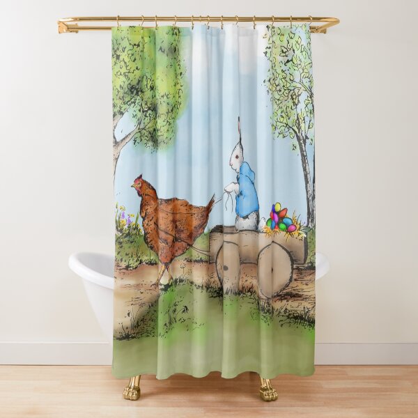 Easter Bunny on the Road Shower Curtain