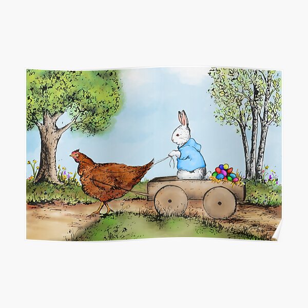 Easter Bunny on the Road Poster