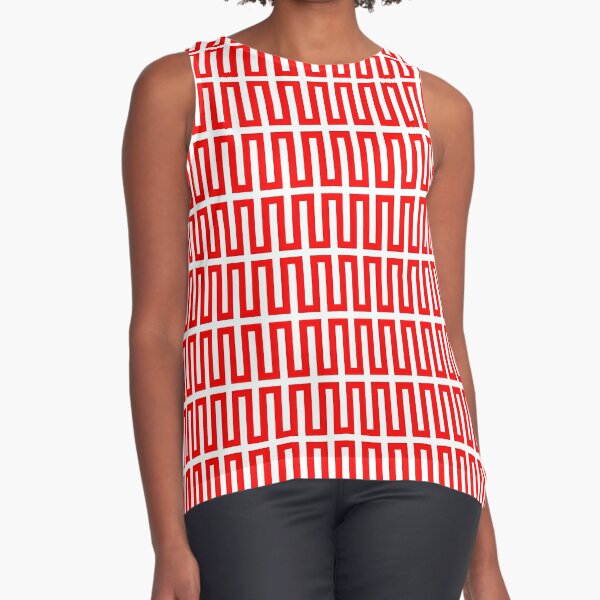 Op art - art movement, short for optical art, is a style of visual art that uses optical illusions Sleeveless Top