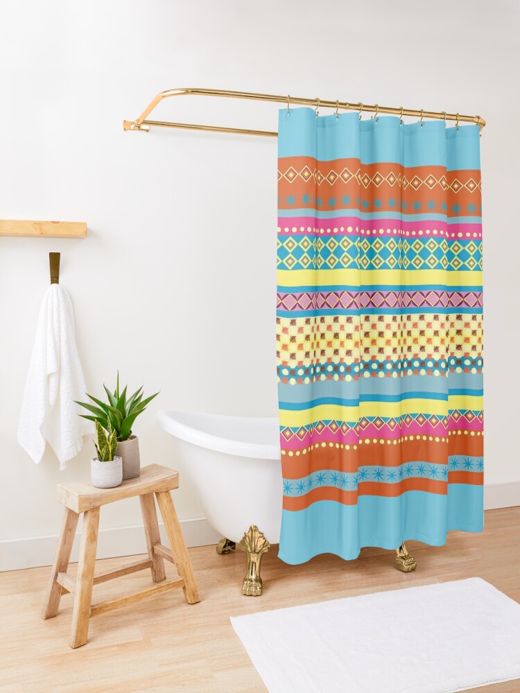 Alternate view of Bohemian  Sherbet Shower Curtain