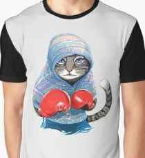 Boxende Katze Grafik T-Shirt